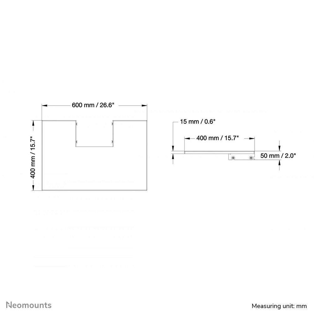 Neomounts PLASMA-M2500LAPSHELF Supporto multimediale